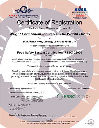 cert of registration crowley